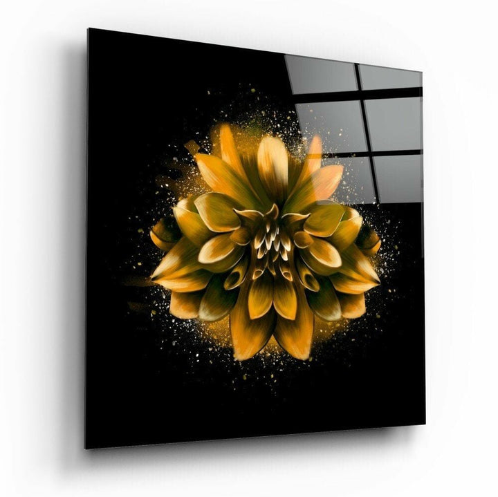 Altın Lotus Cam Tablo