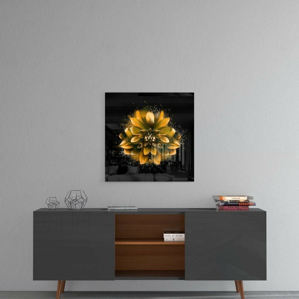 Altın Lotus Cam Tablo