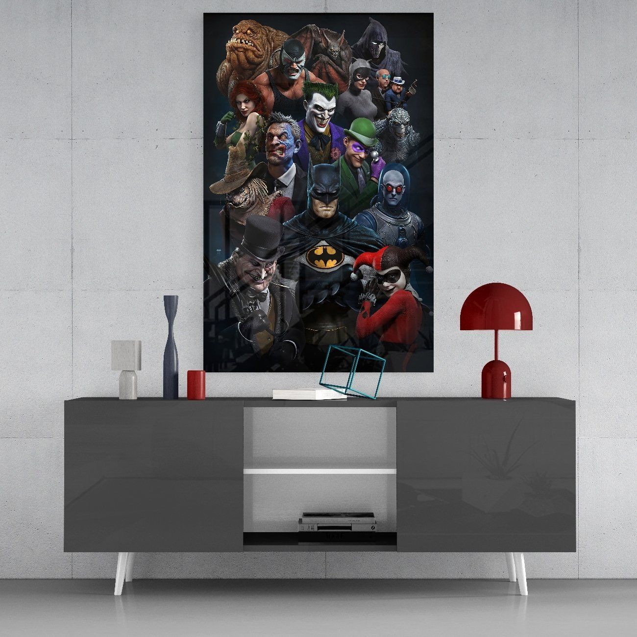 Batman Evreni Cam Tablo