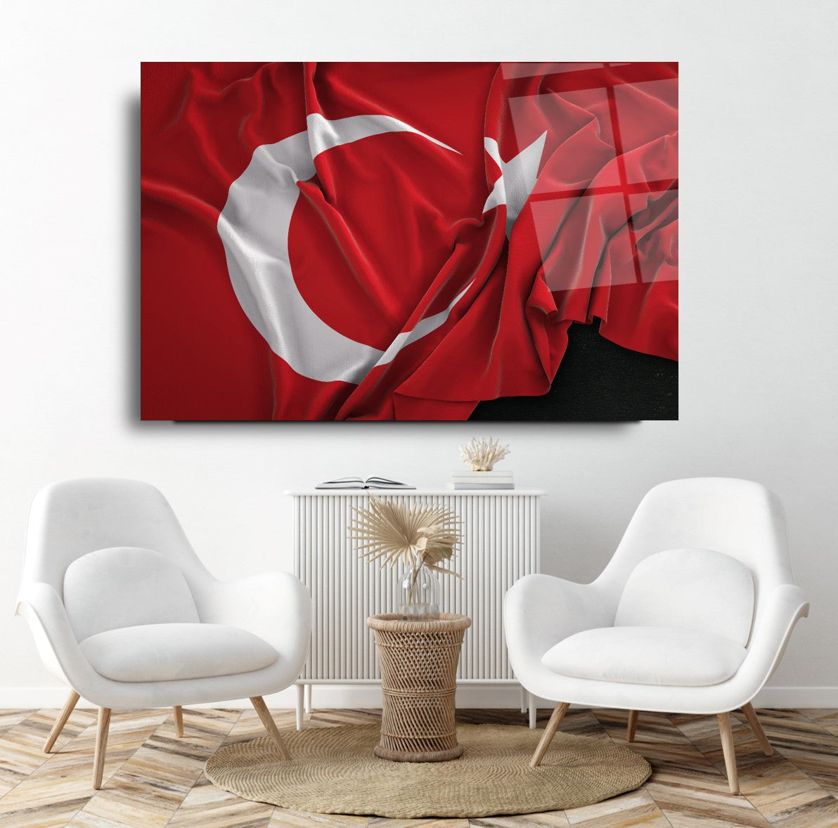 Türk Bayrağı Cam Tablo