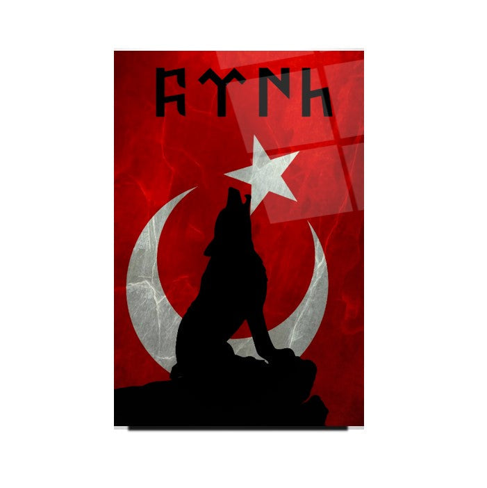 Kurt ve Bayrak Cam Tablo
