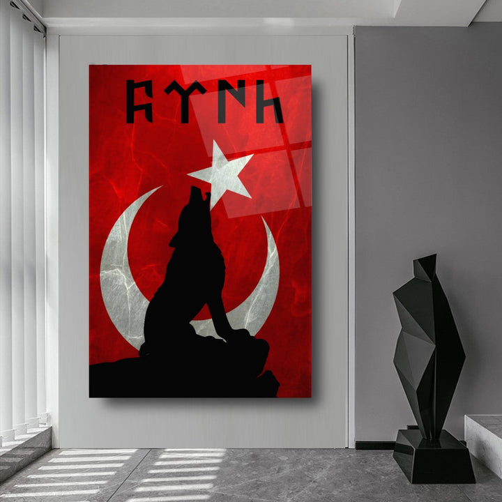 Kurt ve Bayrak Cam Tablo