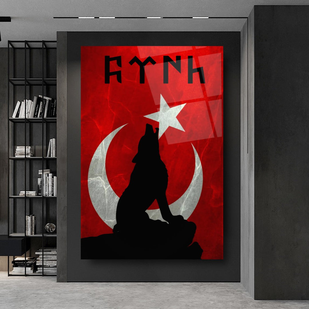 Kurt ve Bayrak Cam Tablo