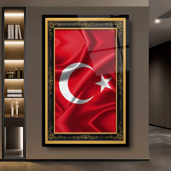 Türk Bayrağı Cam Tablo