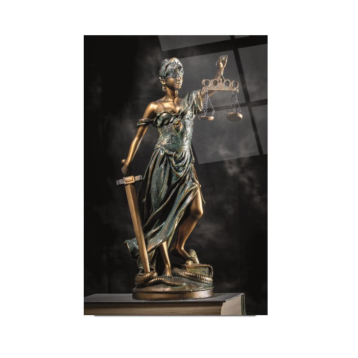 Themis Heykeli Cam Tablo