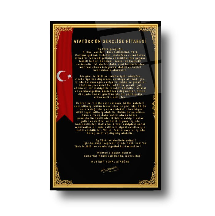 Gençliğe Hitabe Cam Tablo