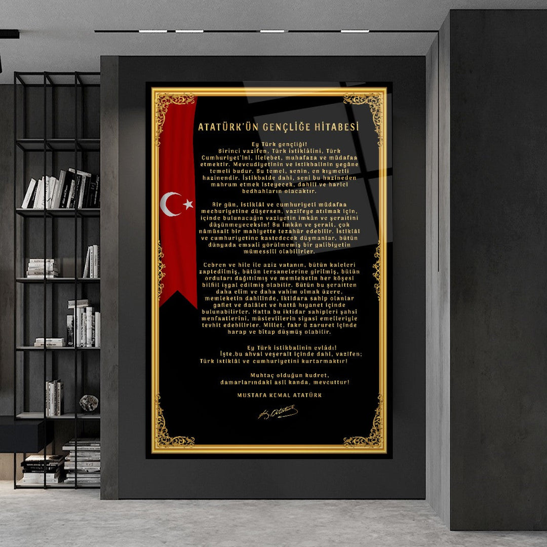 Gençliğe Hitabe Cam Tablo