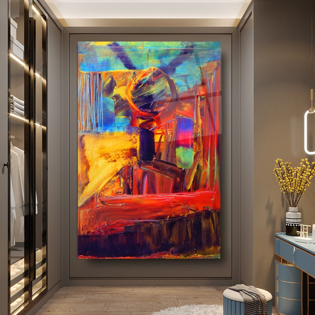 Soyut Desen Cam Tablo