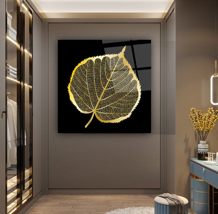 Gold Yaprak Cam Tablo