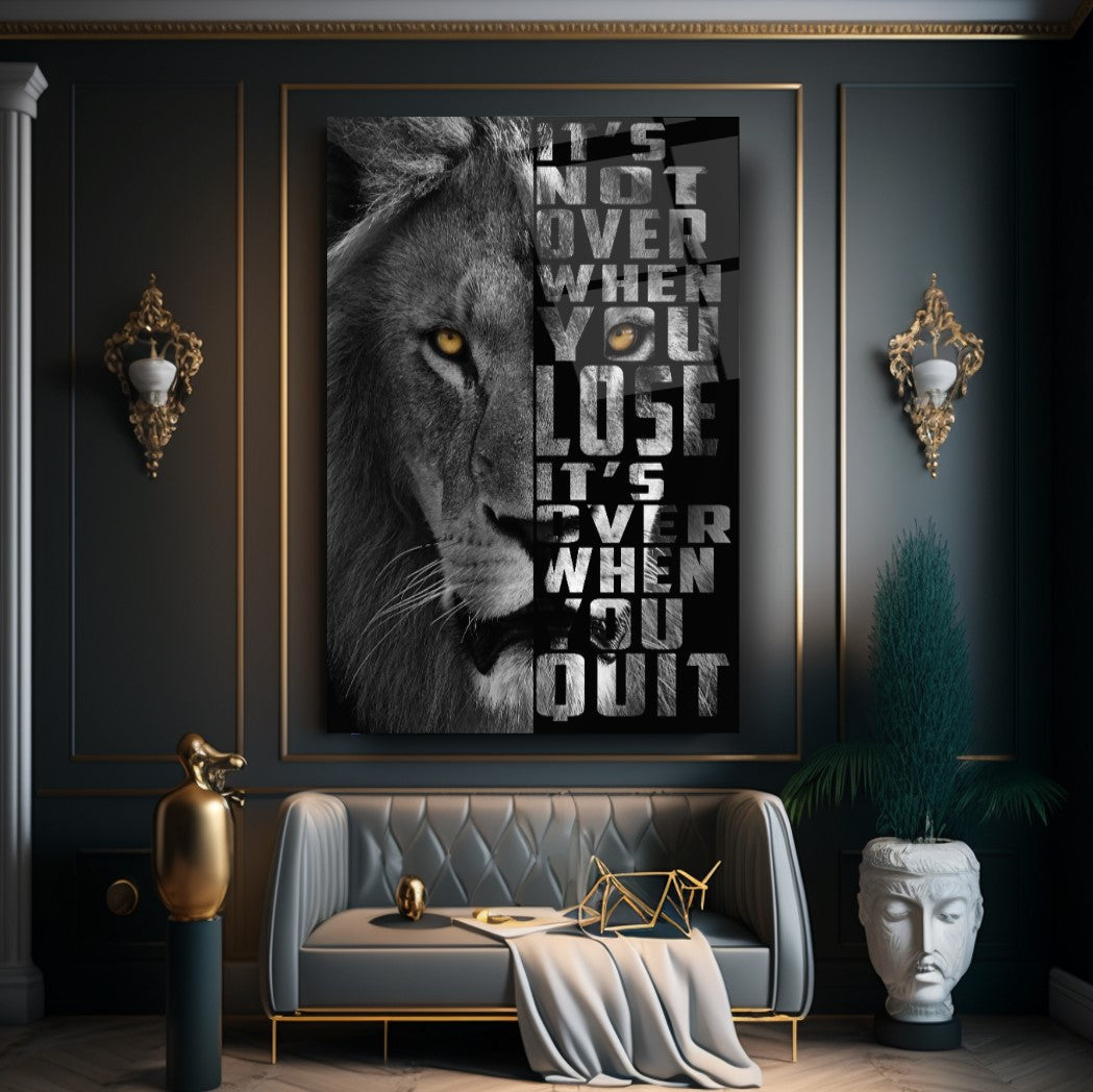 Aslan Motivasyon Cam Tablo