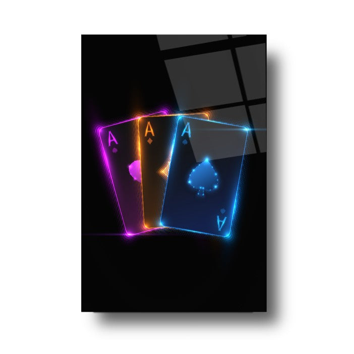 Neon Kartlar Cam Tablo