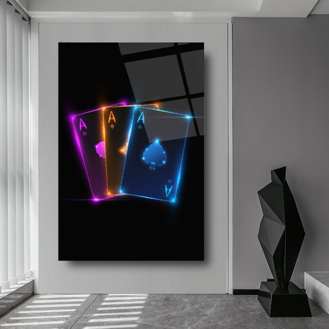 Neon Kartlar Cam Tablo