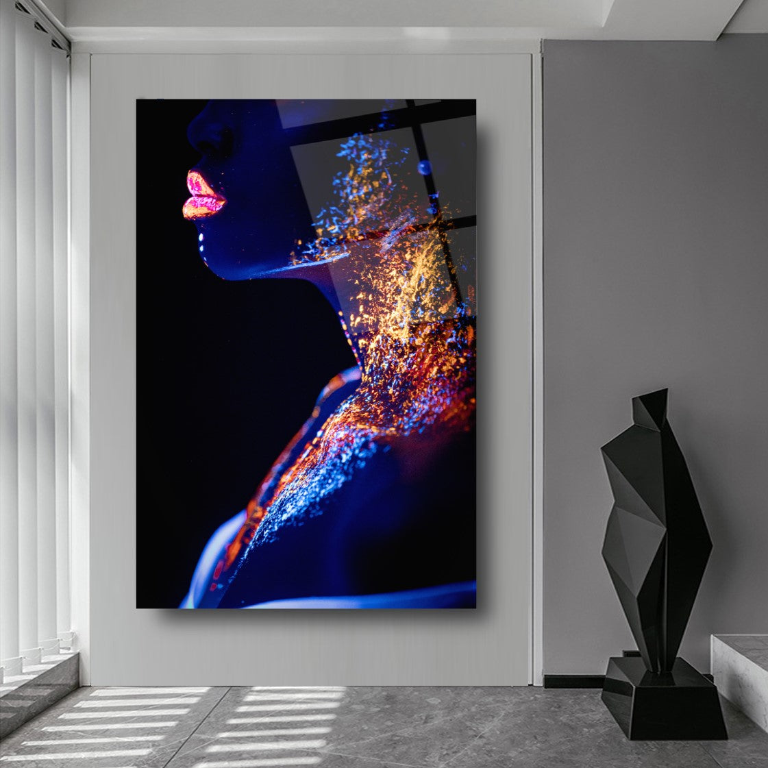 Neon Kadın Model Cam Tablo