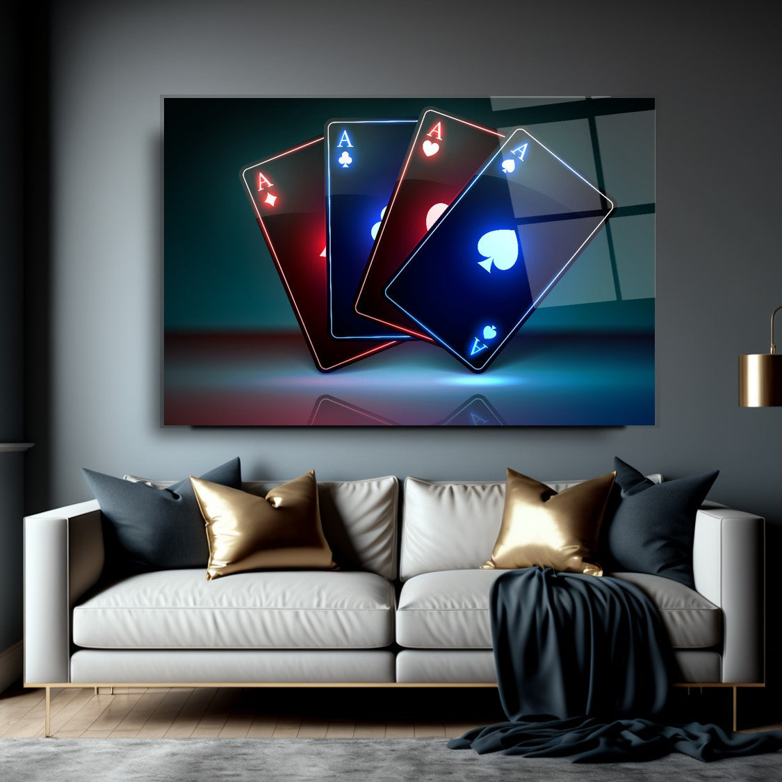 Neon Kartlar Cam Tablo