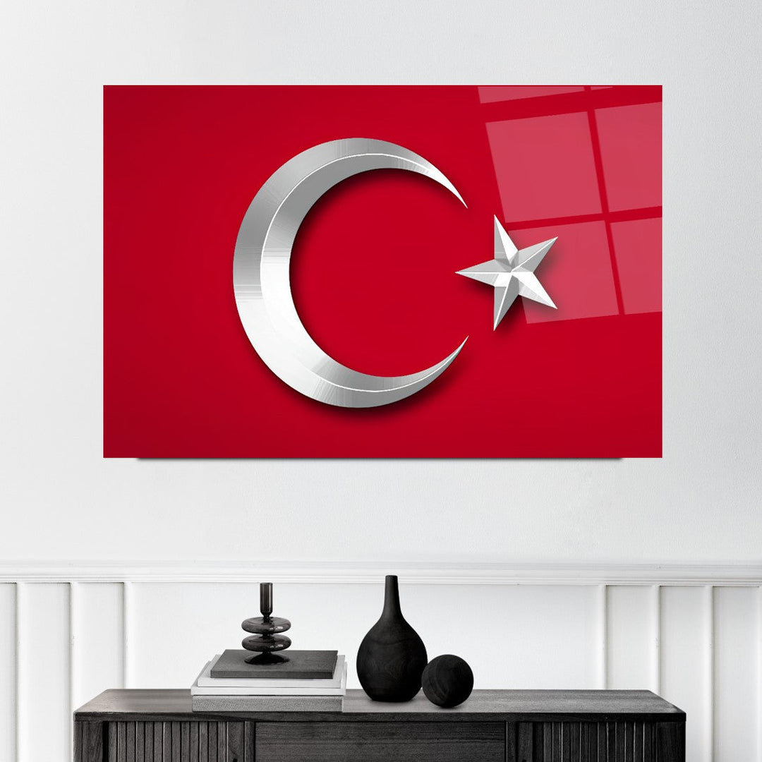 Türk Bayrağı Cam Tablo