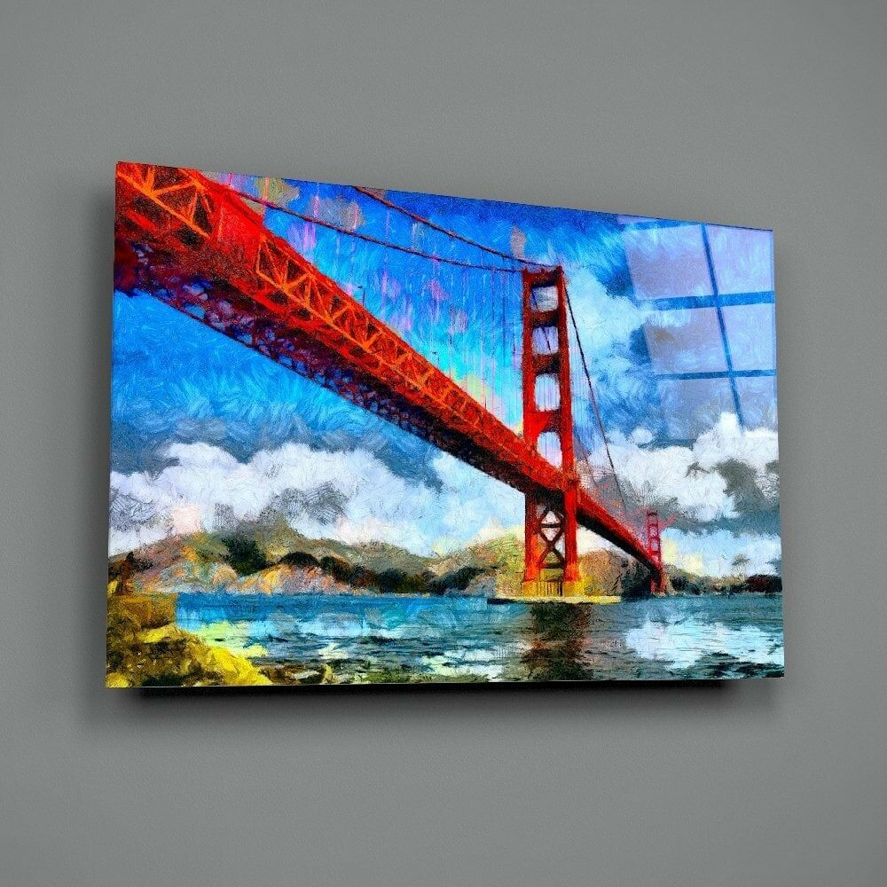 Golden Gate Bridge Köprüsü Cam Tablo