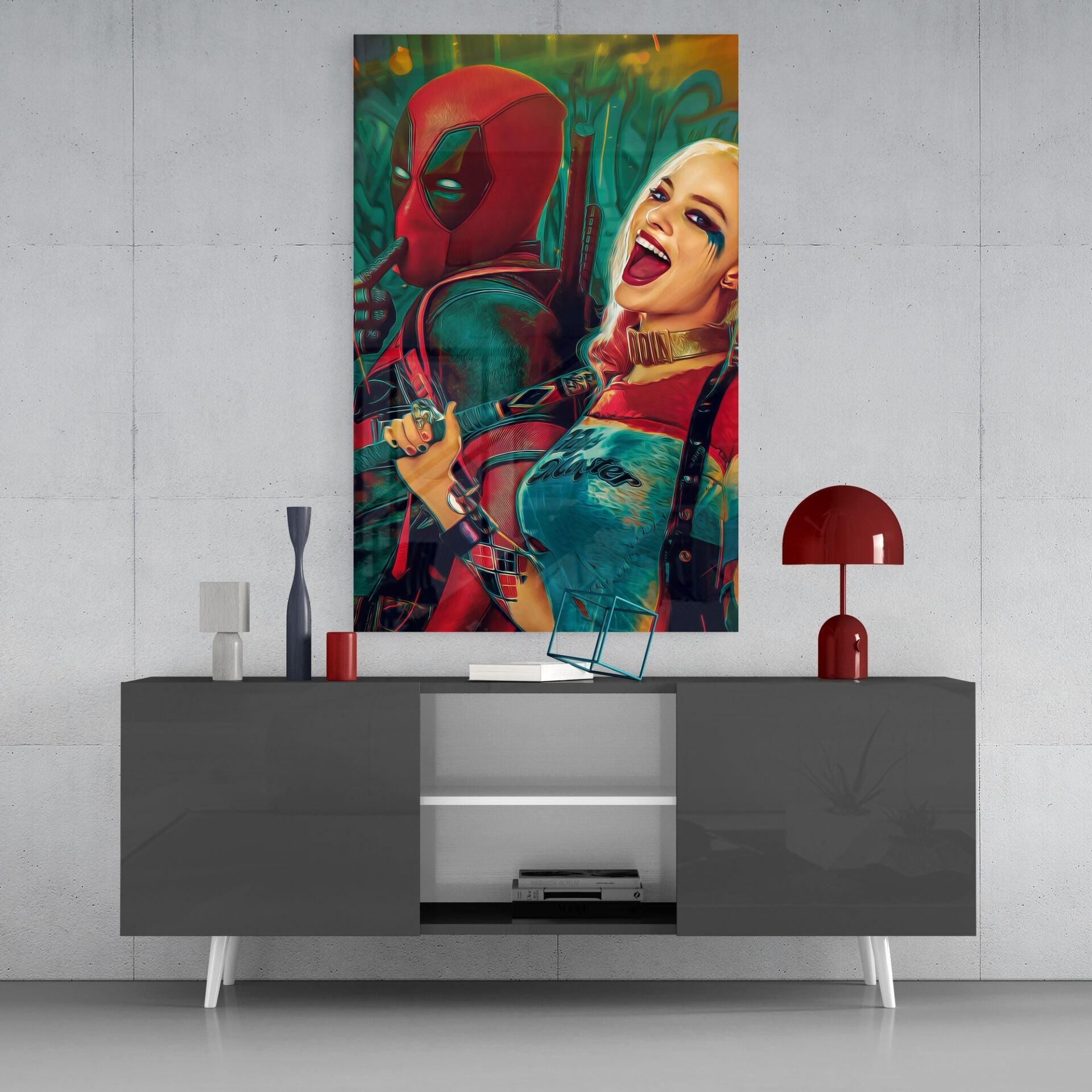 Harley Quinn Ve Deadpool Cam Tablo