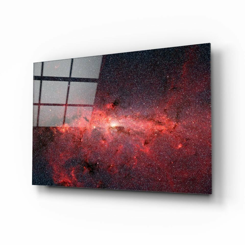 Kırmızı Nebula Cam Tablo