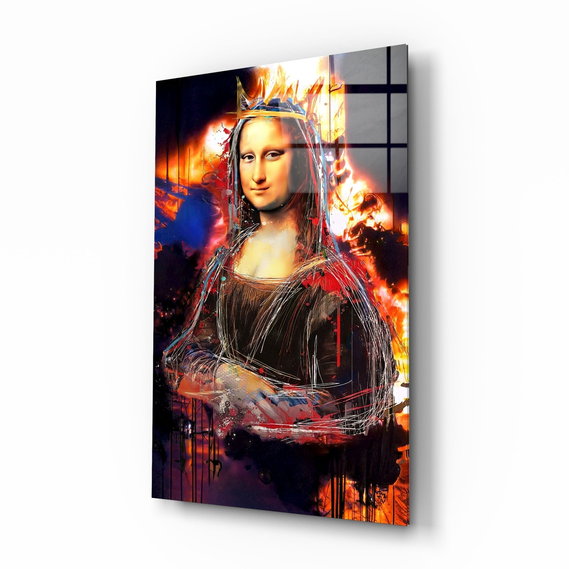 Kraliçe Mona Lisa Cam Tablo