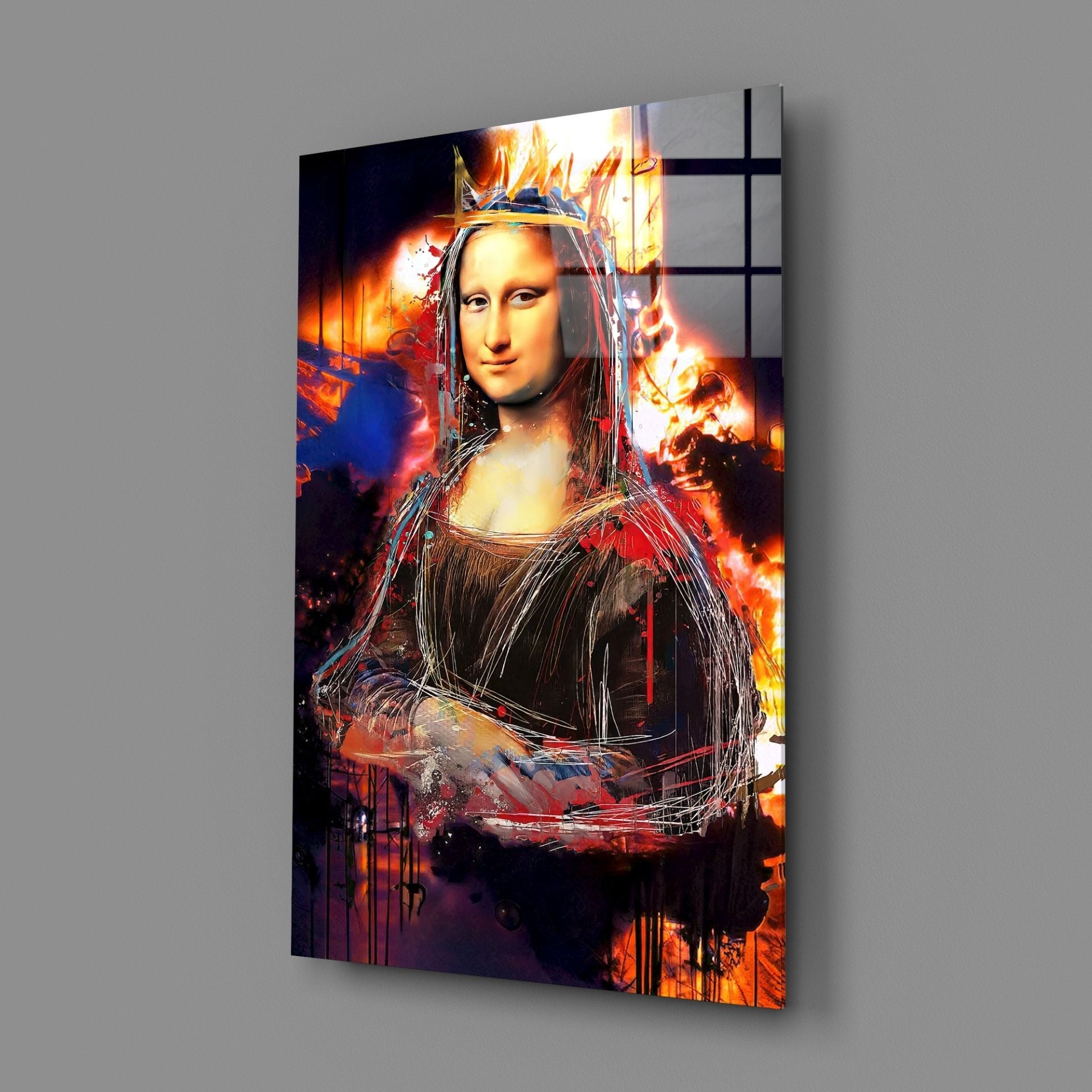 Kraliçe Mona Lisa Cam Tablo