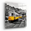 Lizbon Sarı Tramvay Cam Tablo