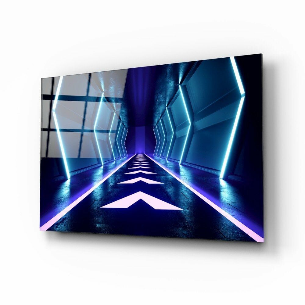 Neon Işıklar Cam Tablo