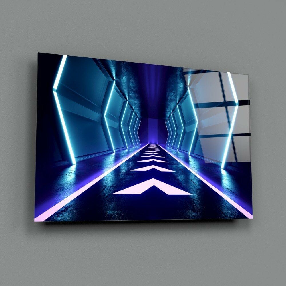 Neon Işıklar Cam Tablo