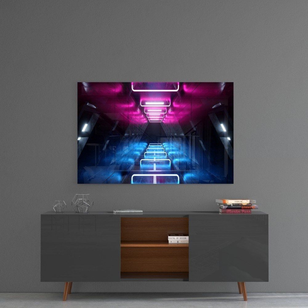 Neon Işıklar Cam Tablo