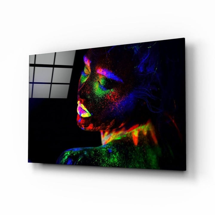 Neon Kadın Cam Tablo