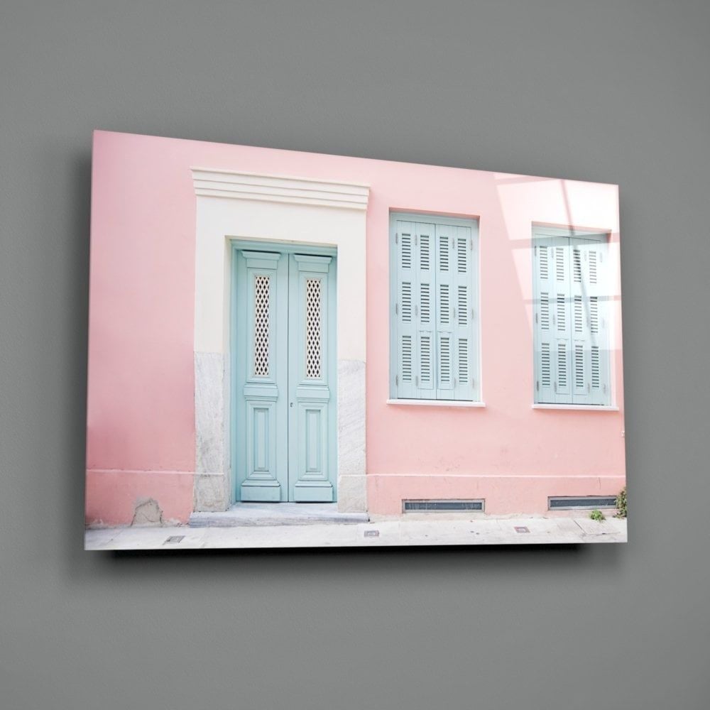 Pembe Ev Cam Tablo
