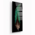 Yeşil Tüy Tema Cam Tablo