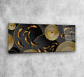 Gold Balıklar Panoramik Cam Tablo