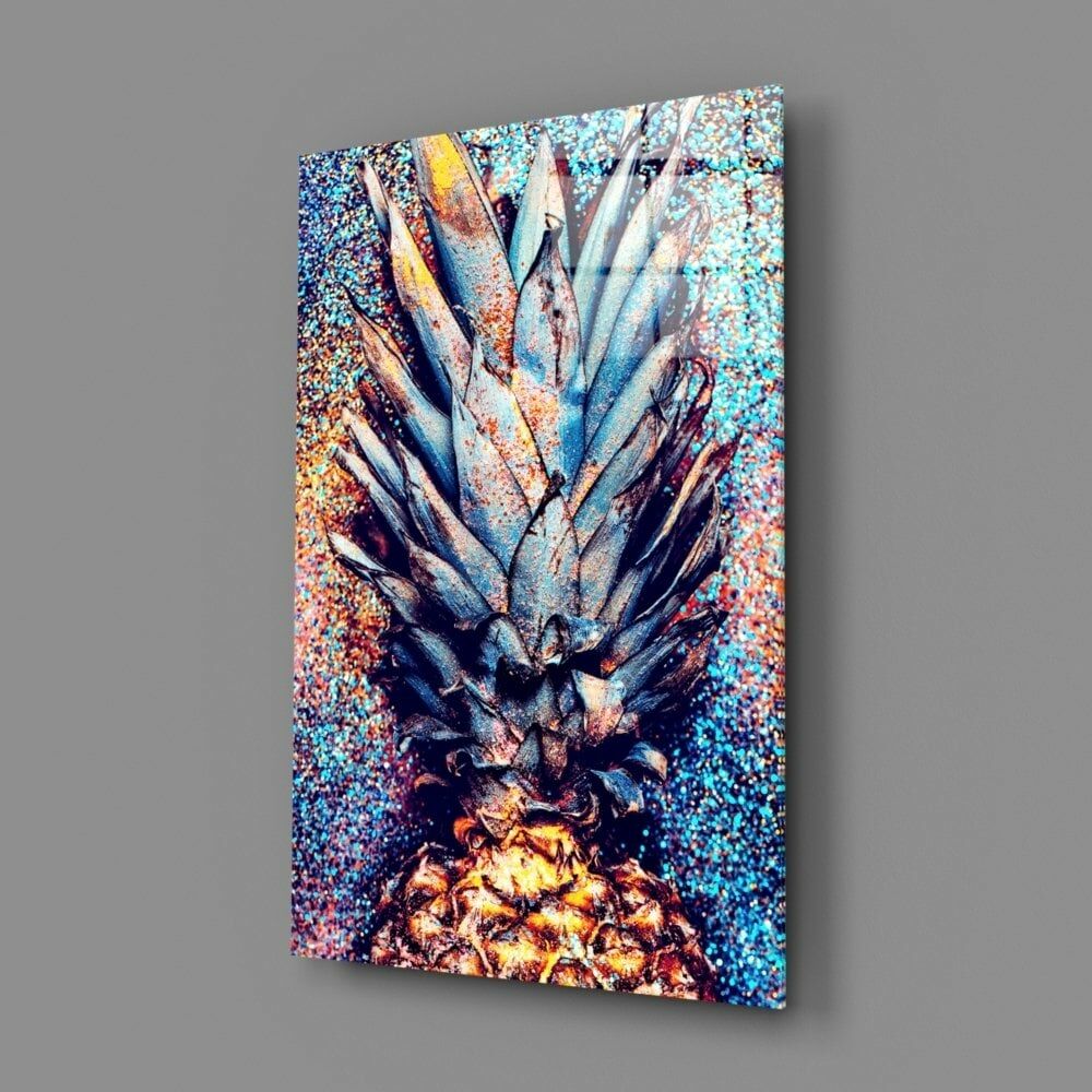 Renkli Ananas Cam Tablo
