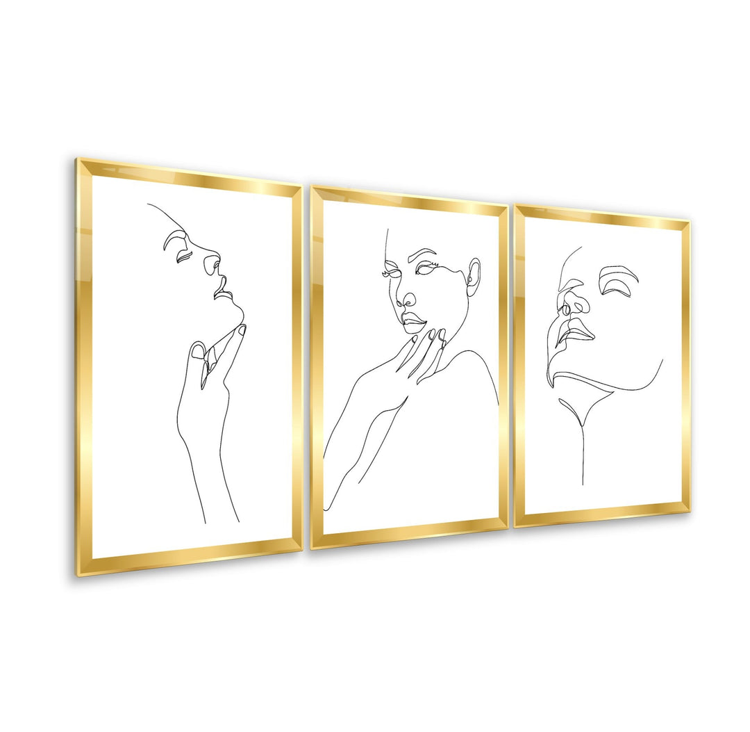 Minimal Portre Triple Cam Tablo Seti