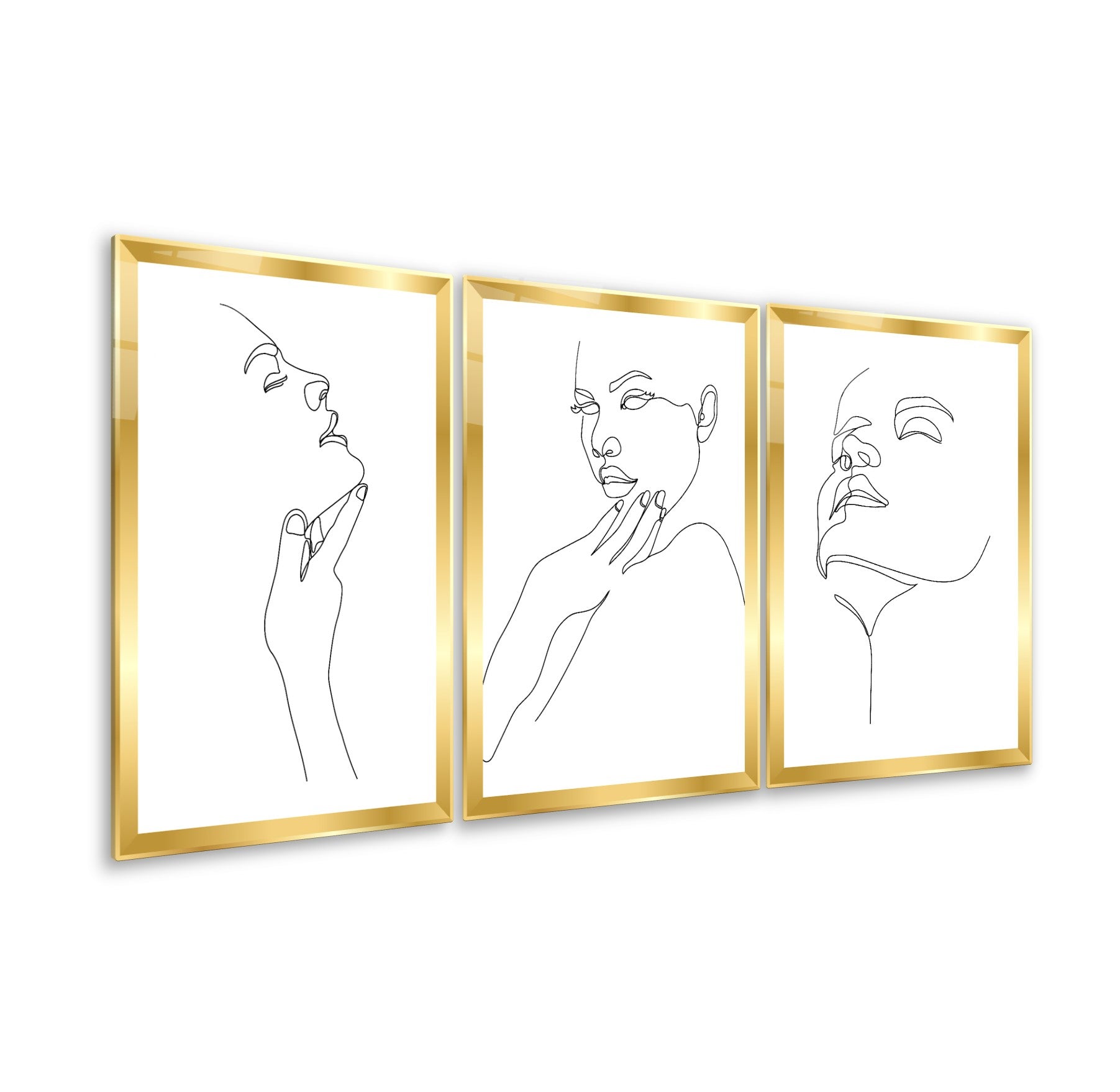 Minimal Portre Triple Cam Tablo Seti