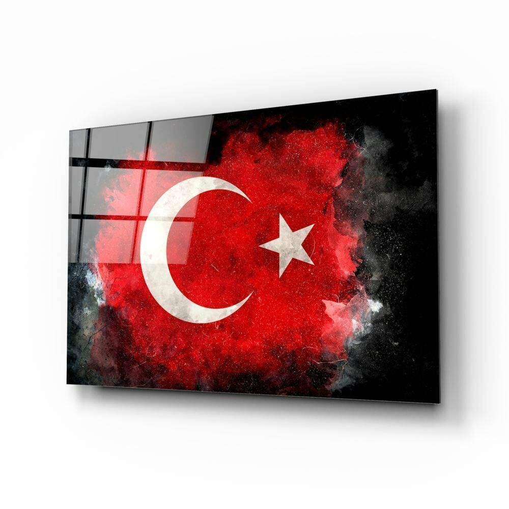 Türk Bayrağı Cam Tablo
