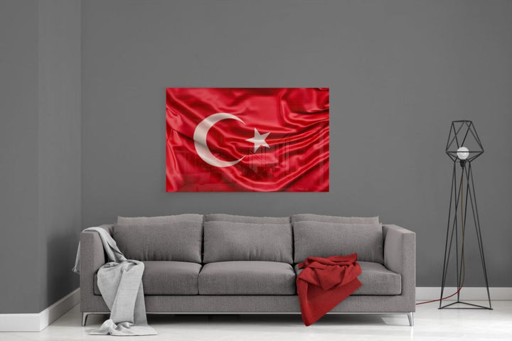 Türk Bayrağı Cam Tablo