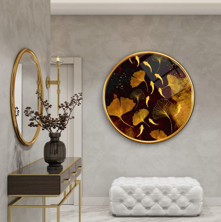 Gold Tema Yuvarlak Cam Tablo