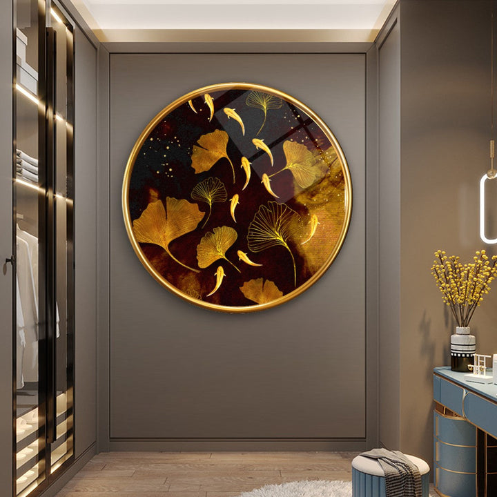 Gold Tema Yuvarlak Cam Tablo