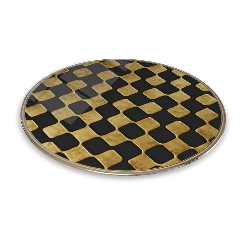Gold Desen Yuvarlak Cam Tablo