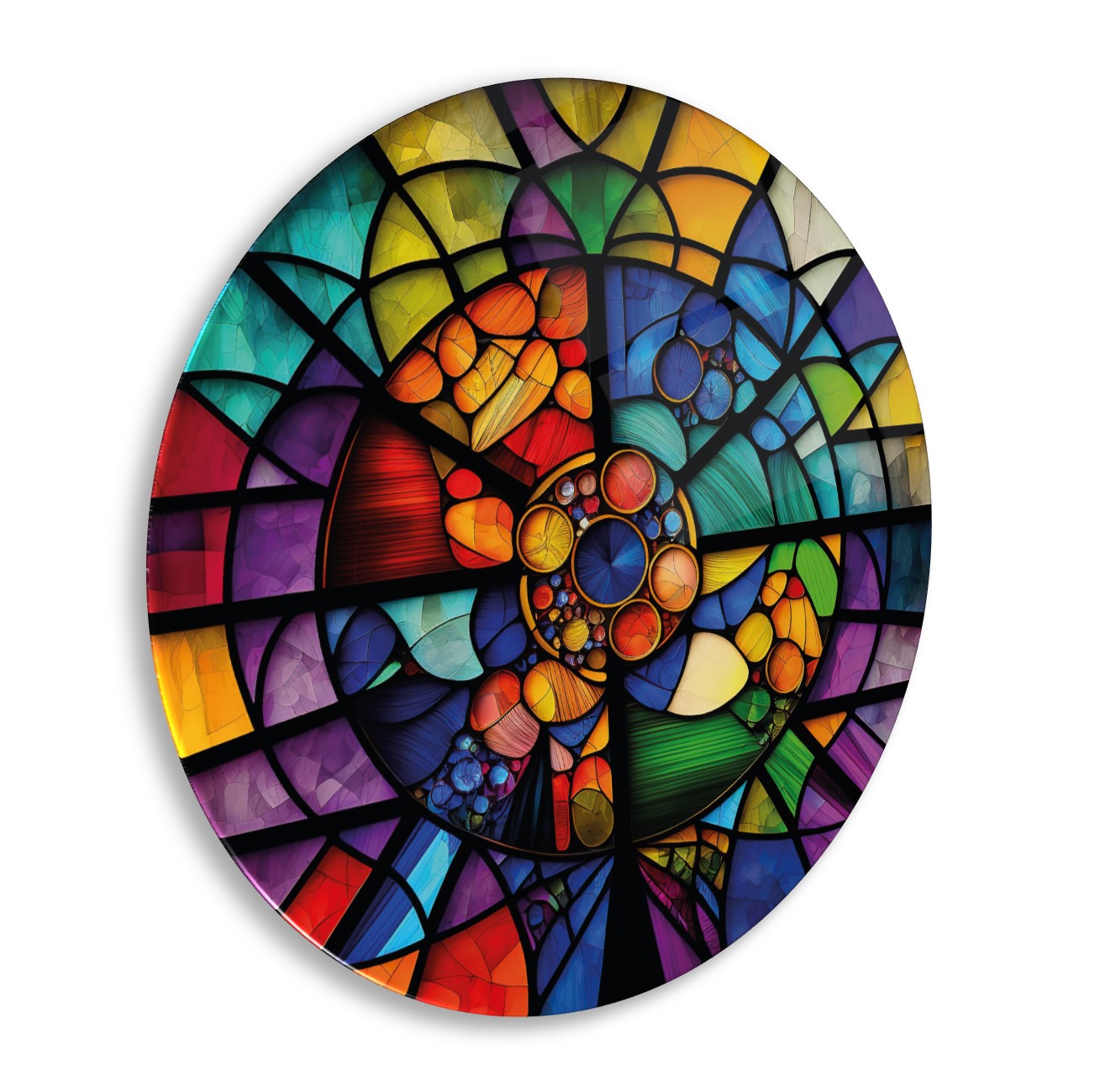 Vitray Yuvarlak Cam Tablo