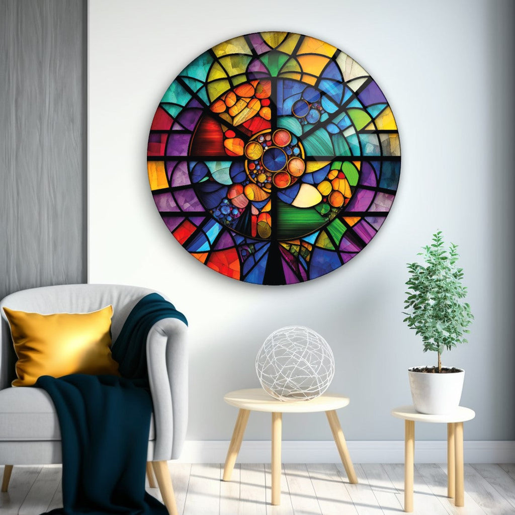 Vitray Yuvarlak Cam Tablo