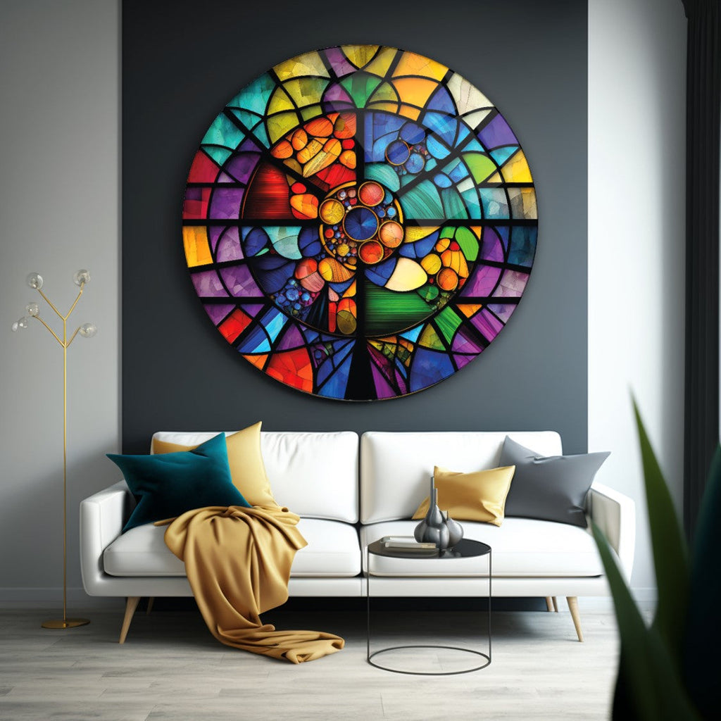 Vitray Yuvarlak Cam Tablo