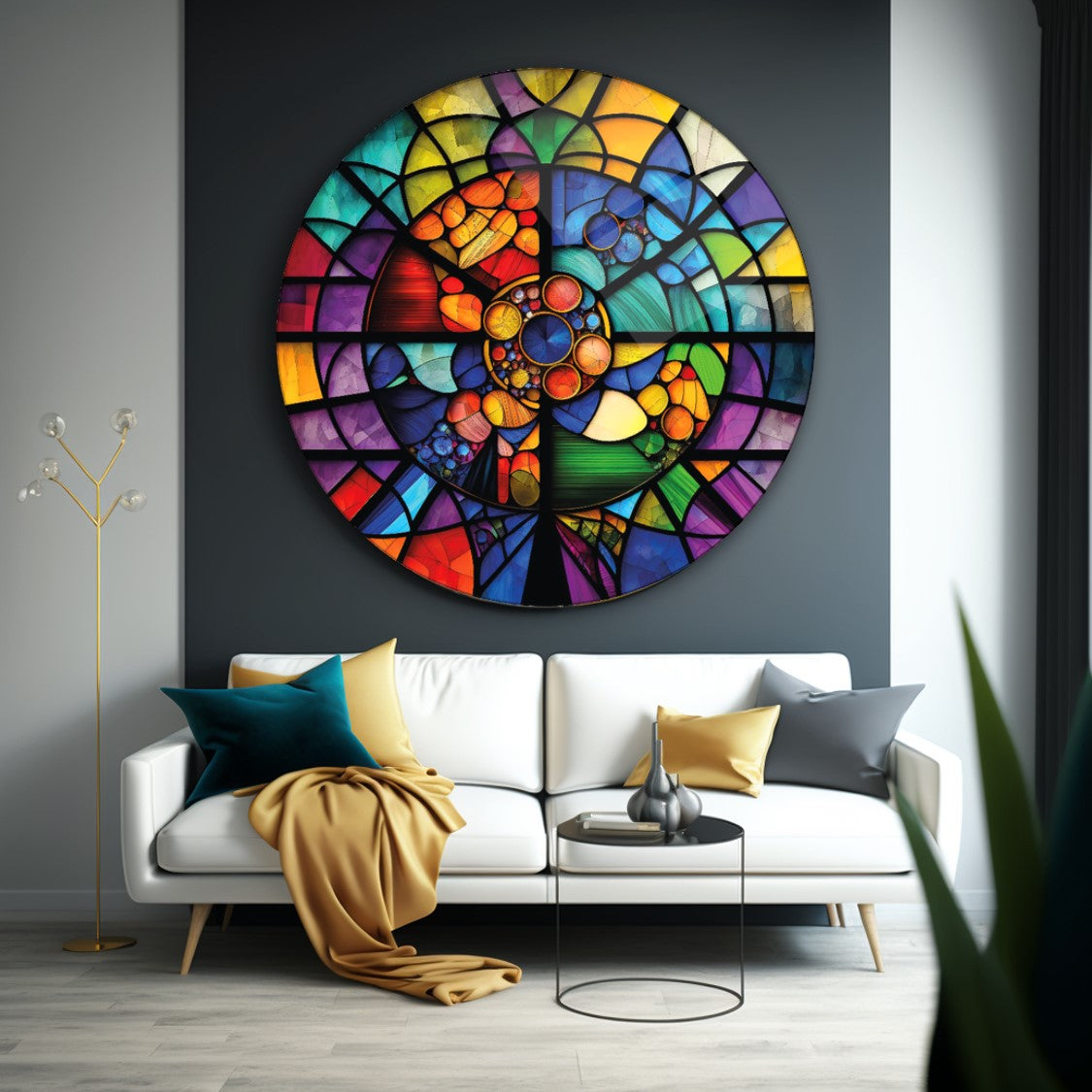 Vitray Yuvarlak Cam Tablo