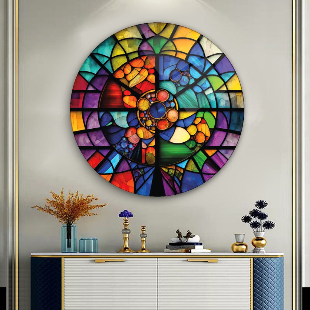 Vitray Yuvarlak Cam Tablo
