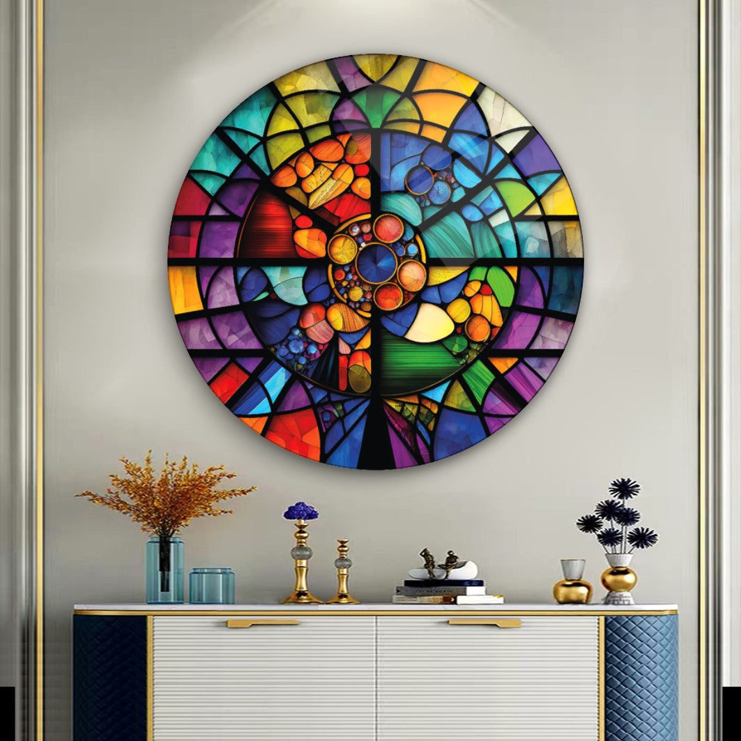 Vitray Yuvarlak Cam Tablo