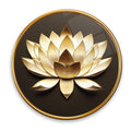 Lotus Çiçeği Yuvarlak Cam Tablo